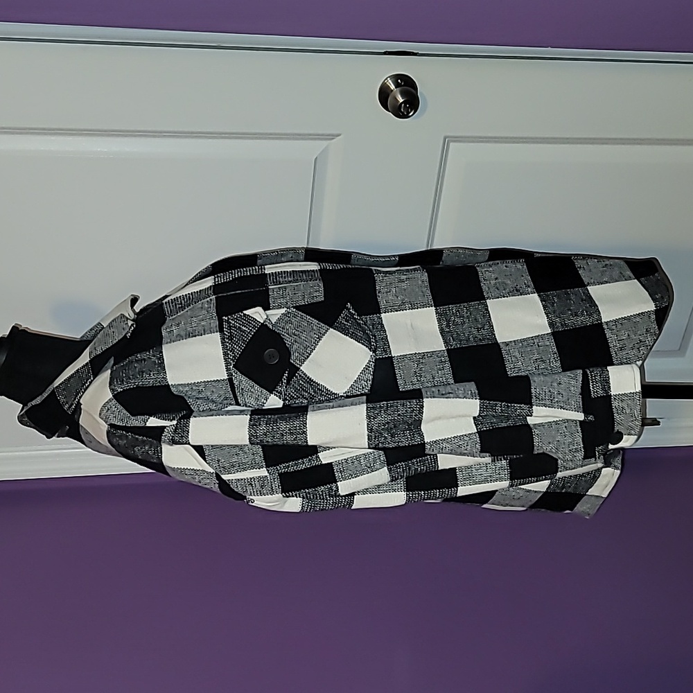 RDI Black and White Plaid Utility Jacket Sz: M - Picture 5 of 6